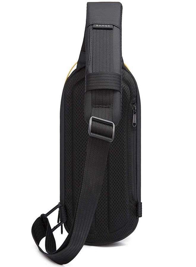 بانجي حقيبة كتف للسفر من بانج مقاومة للماء مصنوعة من مادة TPU، مناسبة للجنسين، مع منفذ شحن USB (أصفر) - Image 3